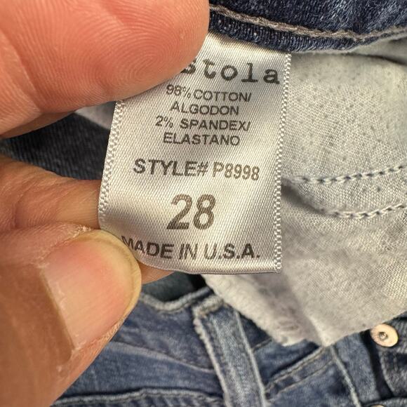 Pistola Jeans Women Blue Distressed Straight Denim Stretchy made In U.S.A 28 - Picture 2 of 9